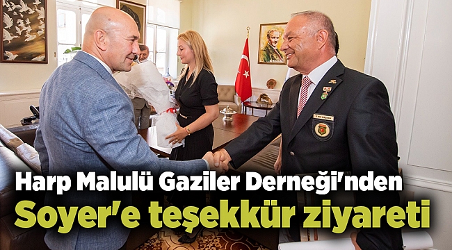 Harp Malulü Gaziler Derneği'nden Soyer'e teşekkür ziyareti