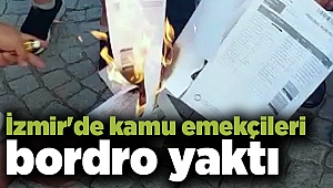 İzmir'de kamu emekçileri bordro yaktı