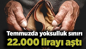 Temmuzda yoksulluk sınırı 22.000 lirayı aştı