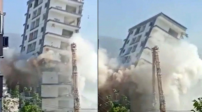 İzmir’de paniğe yol açan yıkım: 10 katlı bina yerle bir oldu