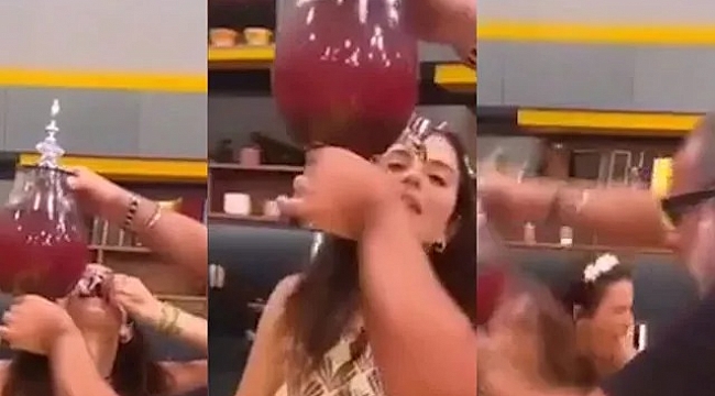 Yüzünde cam sebil patladı