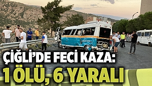 İzmir'de yolcu minibüsü ile servis aracı çarpıştı: 1 ölü, 6 yaralı