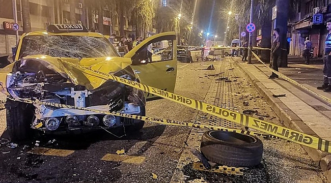 Kontrolden çıkan taksi faciaya sebep oldu