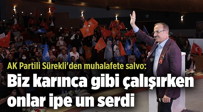 AK Partili Sürekli'den muhalafete salvo: Biz karınca gibi çalışırken onlar ipe un serdi