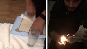 İçki masasında Kur'an-ı Kerim'i yırtıp yakan zanlılar gözaltına alındı