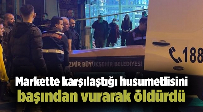 Markette karşılaştığı husumetlisini başından vurarak öldürdü