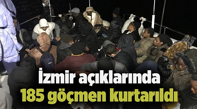 İzmir açıklarında 185 göçmen kurtarıldı