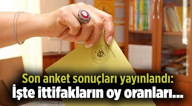 Son anket sonuçları yayınlandı: İşte ittifakların oy oranları...