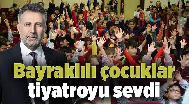Bayraklılı çocuklar tiyatroyu sevdi