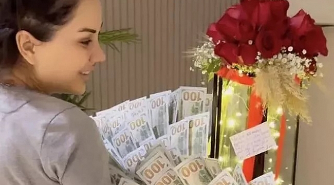Şaşalı eviyle gündemdeydi... Dilat Polat&#039;a gelen dolarlı buketi ve altın da tepki çekti