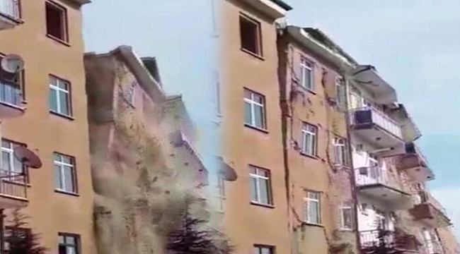 6 katlı bina deprem sonrasında böyle yıkıldı