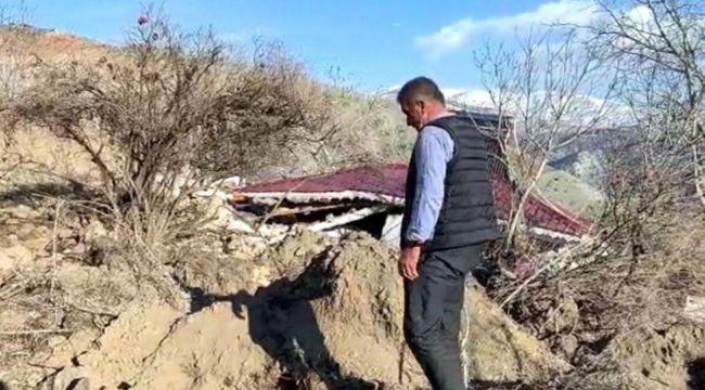 Malatya&#039;da yaşanan heyelan, bir mezrayı yuttu