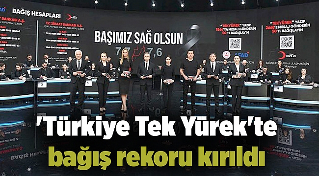 Türkiye Tek Yürek&#039;te bağış rekoru kırıldı