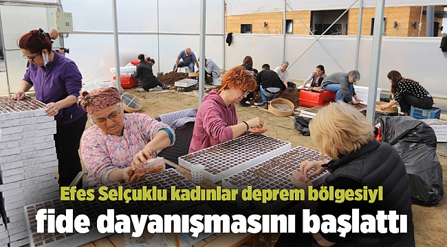 Efes Selçuklu kadınlar deprem bölgesiyle fide dayanışmasını başlattı