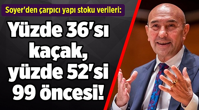 Soyer'den çarpıcı yapı stoku verileri: Yüzde 36'sı kaçak, yüzde 52'si 99 öncesi!