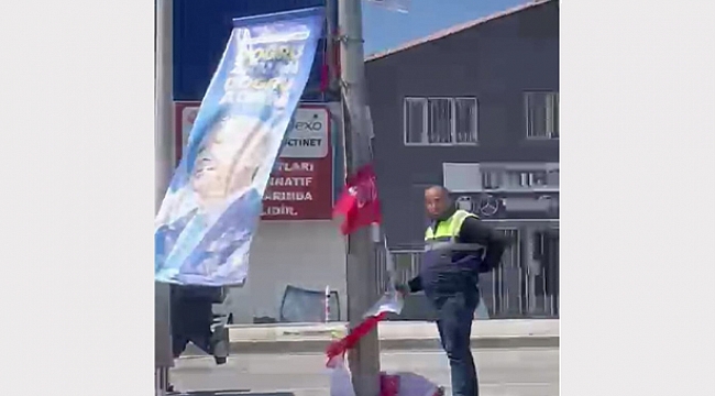 Erdoğan'ın afişleri topladı, tepki gecikmedi!