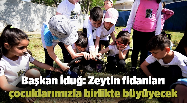 Başkan İduğ: Zeytin fidanları çocuklarımızla birlikte büyüyecek