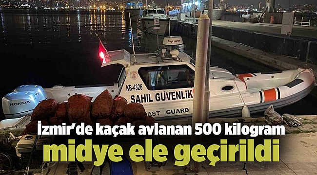 İzmir&#039;de kaçak avlanan 500 kilogram midye ele geçirildi