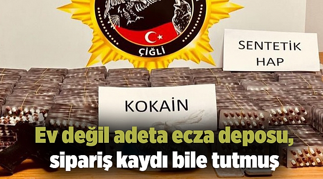 Ev değil adeta ecza deposu, sipariş kaydı bile tutmuş