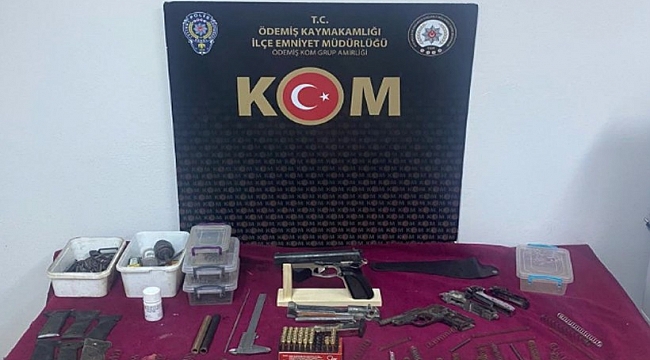 Evini silah atölyesine çeviren şüpheli kıskıvrak yakalandı