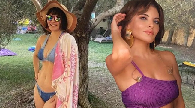 Göksel bikinili pozlarını paylaştı