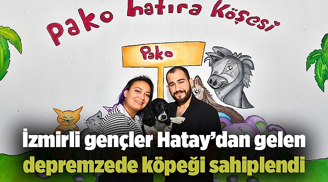 İzmirli gençler Hatay’dan gelen depremzede köpeği sahiplendi