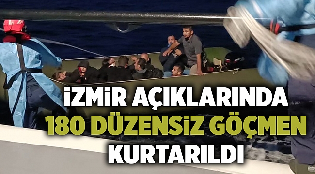 İzmir açıklarında 180 düzensiz göçmen kurtarıldı