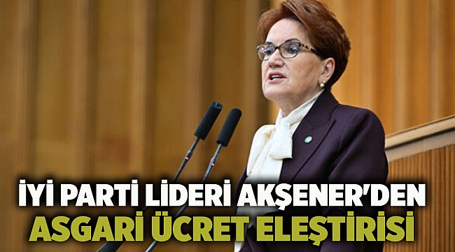 İYİ Parti lideri Akşener'den asgari ücret eleştirisi