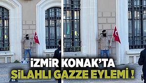 İzmir Konak'ta silahlı gazze eylemi