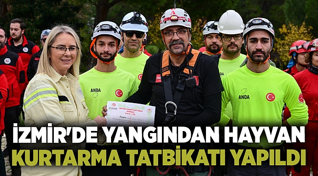 İzmir&#039;de yangından hayvan kurtarma tatbikatı yapıldı