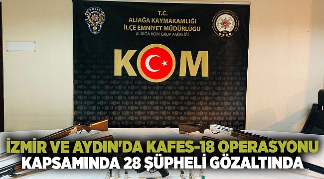 İzmir ve Aydın'da Kafes-18 Operasyonu kapsamında 28 şüpheli gözaltında