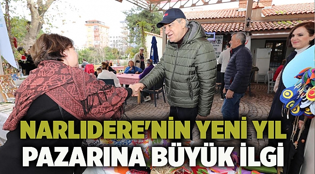 Narlıdere'nin yeni yıl pazarına büyük ilgi