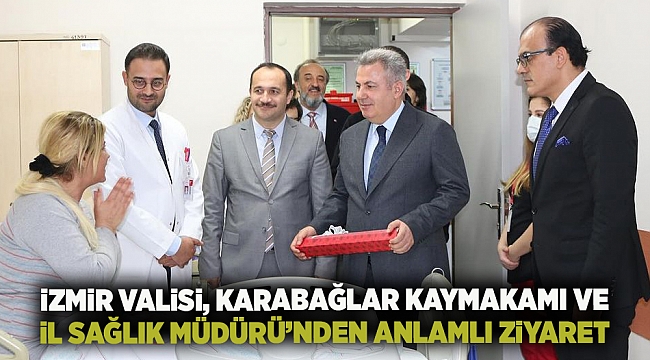 İzmir Valisi Elban, Karabağlar Kaymakamı Özgür, İzmir İl Sağlık Müdürü Erkuş, Başhekim Doç. Dr. Çalık ve Hastane Müdürü Pehlivan yeni yılda hastane personeli ve hastalara ziyarette bulundular