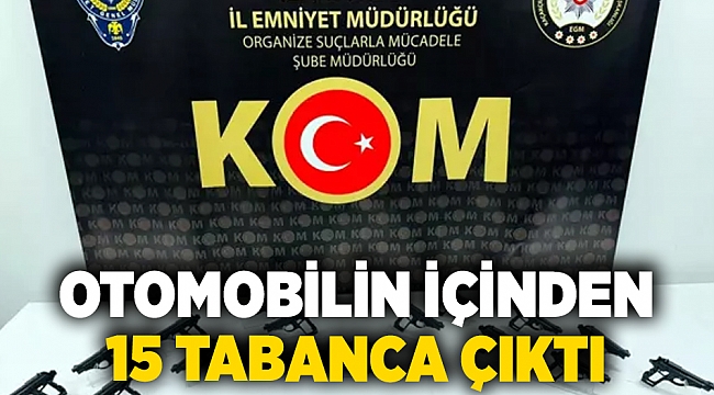 İzmir&#039;de iki şahıs arabasının içerisinde 15 tabancayla yakalandı