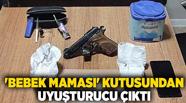 Polisin yaptığı baskında 'bebek maması' kutusundan uyuşturucu çıktı