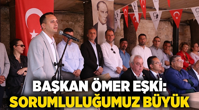 Başkan Eşki, bayramlaşma töreninde konuştu: &quot;Sorumluluğumuz büyük&quot;