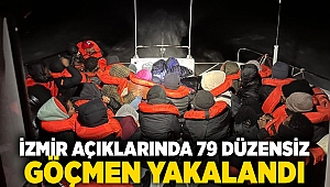 İzmir açıklarında 79 düzensiz göçmen yakalandı