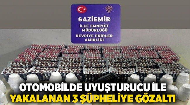 Otomobilde uyuşturucu ile yakalanan 3 şüpheliye gözaltı