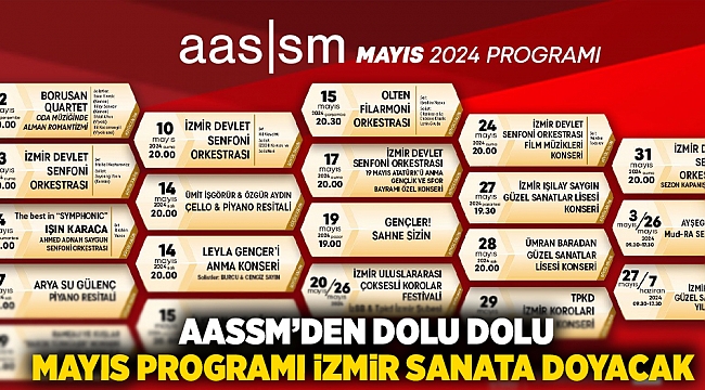 AASSM’den dolu dolu  mayıs programı İzmir sanata doyacak