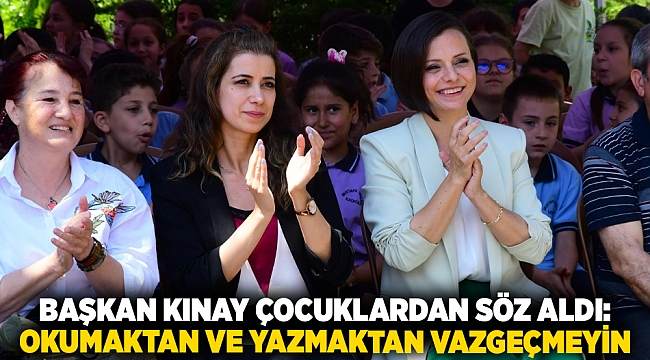 Başkan Kınay çocuklardan söz aldı: Okumaktan ve yazmaktan vazgeçmeyin