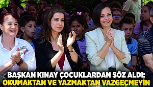 Başkan Kınay çocuklardan söz aldı: Okumaktan ve yazmaktan vazgeçmeyin