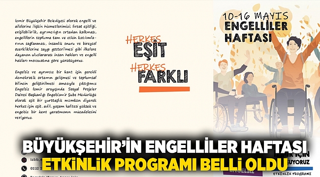 Büyükşehir’in Engelliler Haftası etkinlik programı belli oldu