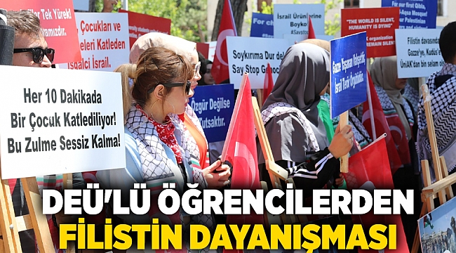 AK Parti İzmir Gençlik Kolları Üniversiteler Teşkilatı, DEÜ'de İsrail'in Gazze'ye yönelik saldırılarını protesto etti