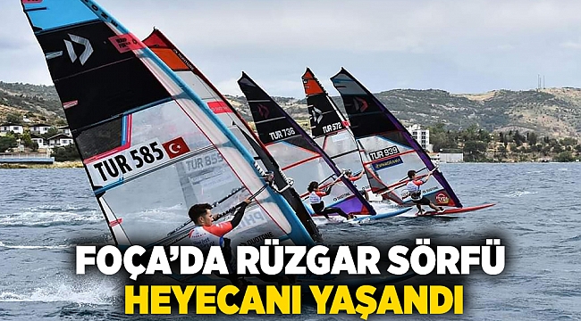 Foça&#039;da rüzgar sörfü heyecanı yaşandı