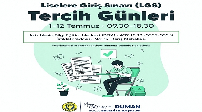 Buca’da LGS Tercih Günleri başlıyor