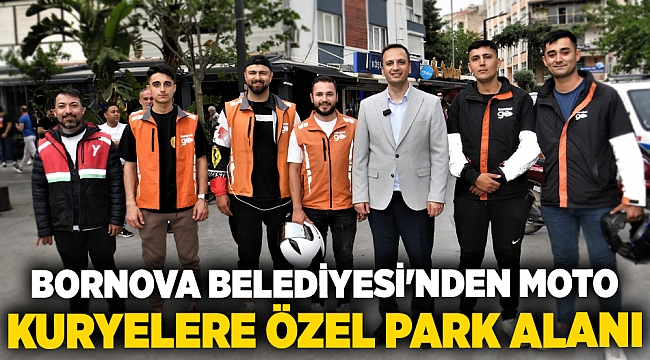 Bornova Belediyesi'nden moto kuryelere özel park alanı