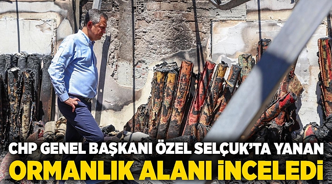 CHP Genel Başkanı Özel Selçuk’ta yanan ormanlık alanı inceledi