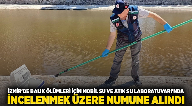İzmir&#039;de balık ölümleri için Mobil Su ve Atık Su Laboratuvarı&#039;nda incelenmek üzere numune alındı