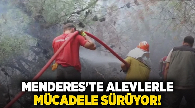 Menderes&#039;te alevlerle mücadele devam ediyor!