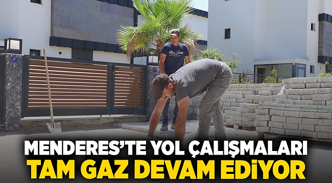Menderes&#039;te Yol Çalışmaları Tam Gaz Devam Ediyor